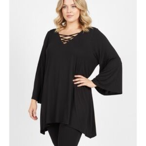 Avenue Black Asymmetrical Top